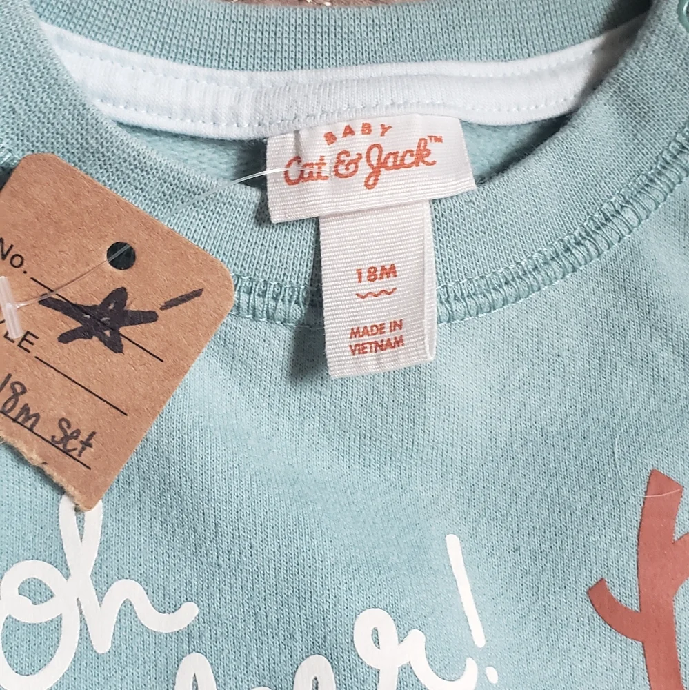Cat & Jack Teal and Brown Deer Matching Set‎